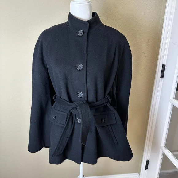 DALE DRESSIN Amicale Superfine Merino Wool Cape Style Jacket Coat One Size - Picture 2 of 10